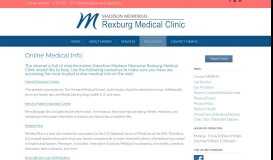 
							         Online Medical Info – Rexburg Medical Clinic								  
							    