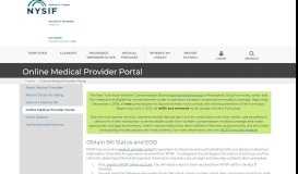 
							         Online Medical Provider Portal - nysif								  
							    