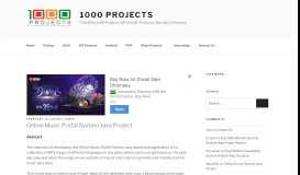 
							         Online Music Portal System Java Project - 1000 Projects								  
							    