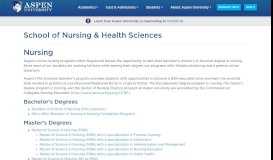 
							         Online Nursing Programs - School of Nursing | Aspen University								  
							    