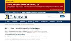 
							         Online Orientation – Rochester Community and Technical College								  
							    