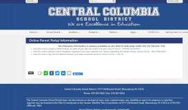 
							         Online Parent Portal Information - Central Columbia School District								  
							    