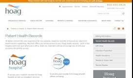 
							         Online Patient Health Records | Hoag Patient & Visitor Info								  
							    