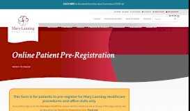 
							         Online Patient Pre-Registration - Mary Lanning Healthcare								  
							    