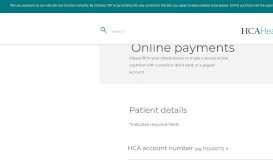 
							         Online payment form | HCA Healthcare UK								  
							    