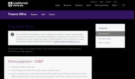 
							         Online payments | Finance Office - Students | Loughborough University								  
							    