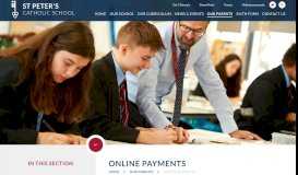 
							         Online Payments - St Peter's Catholic School								  
							    