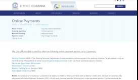
							         Online Payments - Welcome to the City of Columbia								  
							    