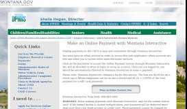 
							         Online Payments with Montana Interactive - Montana DPHHS								  
							    