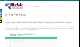 
							         Online Pet Portal – Hillsdale Animal Hospital								  
							    