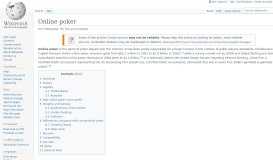 
							         Online poker - Wikipedia								  
							    