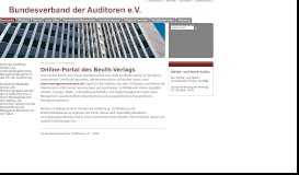 
							         Online-Portal des Beuth-Verlags - Bundesverband der Auditoren								  
							    
