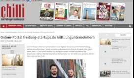 
							         Online-Portal freiburg-startups.de hilft Jungunternehmern | chilli ...								  
							    