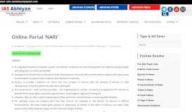 
							         Online Portal 'NARI' - ias abhiyan ii upsc ias online preparation								  
							    