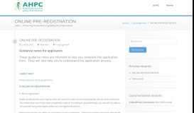 
							         ONLINE PRE-REGISTRATION - AHPC Mauritius								  
							    