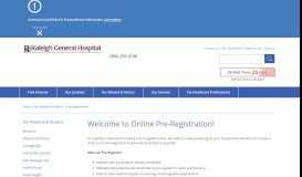 
							         Online Pre-Registration | Raleigh General Hospital								  
							    
