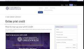 
							         Online print credit | IT and Library Services | University of Greenwich								  
							    