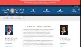 
							         Online Record Search - Dallas County								  
							    