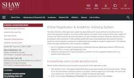 
							         Online Registration & Academic Advising System - Shaw University								  
							    