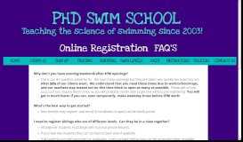 
							         Online Registration FAQ'S - PhD Swim School								  
							    