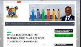 
							         online registration for nigerian army short service combatant commences								  
							    