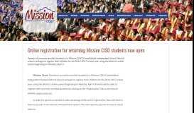 
							         Online registration for returning Mission CISD students now open								  
							    