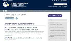 
							         Online Registration / How to Register - episd								  
							    