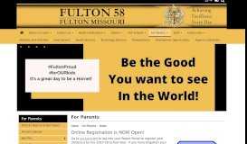 
							         Online Registration is NOW Open! - Fulton 58								  
							    