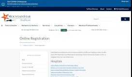 
							         Online Registration | MountainStar Health								  
							    