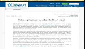 
							         Online registration now available for Dysart schools								  
							    