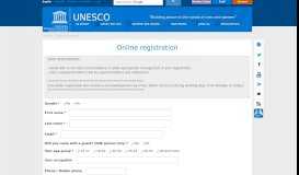
							         Online registration - Unesco								  
							    