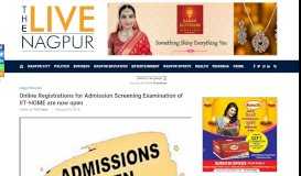 
							         Online Registrations for Admission Screening Examination of IIT-HOME								  
							    