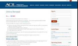 
							         Online Renewal - American Council of Independent Laboratories								  
							    