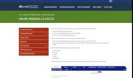 
							         Online Renewals & Holds | Library								  
							    