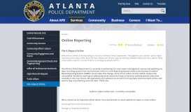 
							         Online Reporting - Atlanta Police Department								  
							    