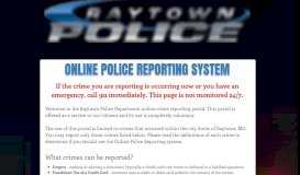 
							         Online Reporting - Raytown Police								  
							    