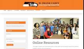 
							         Online Resources - H. Frank Carey Junior-Senior High School PTSA								  
							    