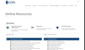 
							         Online Resources - idfpr								  
							    