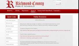 
							         Online Resources - Richmond County Public Schools								  
							    