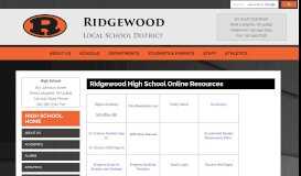 
							         Online Resources - Ridgewood Local School District								  
							    