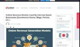 
							         Online Revenue Models Used By Internet Based Businesses - Yo!Kart								  
							    