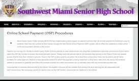 
							         Online School Payment (OSP) Procedures – Southwest Miami Senior ...								  
							    