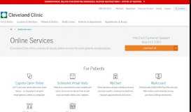 
							         Online Services | Cleveland Clinic								  
							    
