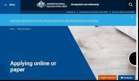 
							         Online services - Department of Home Affairs								  
							    