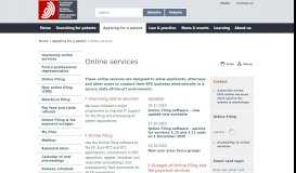 
							         Online services - EPO								  
							    