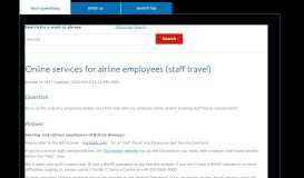 
							         Online services for airline employees (staff travel)								  
							    