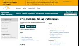 
							         Online Services for tax professionals								  
							    