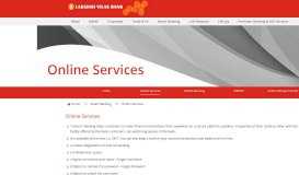 
							         Online Services - Lakshmi Vilas Bank								  
							    