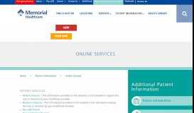 
							         Online Services - Memorial Healthcare								  
							    