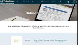 
							         Online Services | Nebraska Department of Motor ... - Nebraska DMV								  
							    